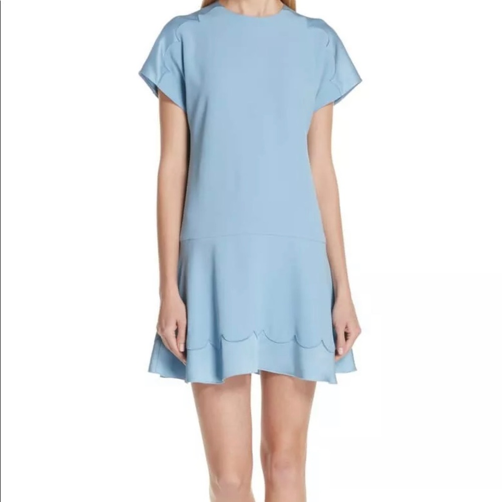 Red Valentino Satin Scallop Dress s 46 US 10 $$795